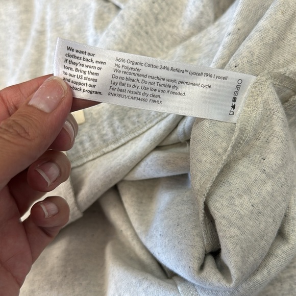 Eileen Fisher Organic Cotton Blend Wide Leg Pull On Pants Culottes Size XL Gray - Picture 3 of 6